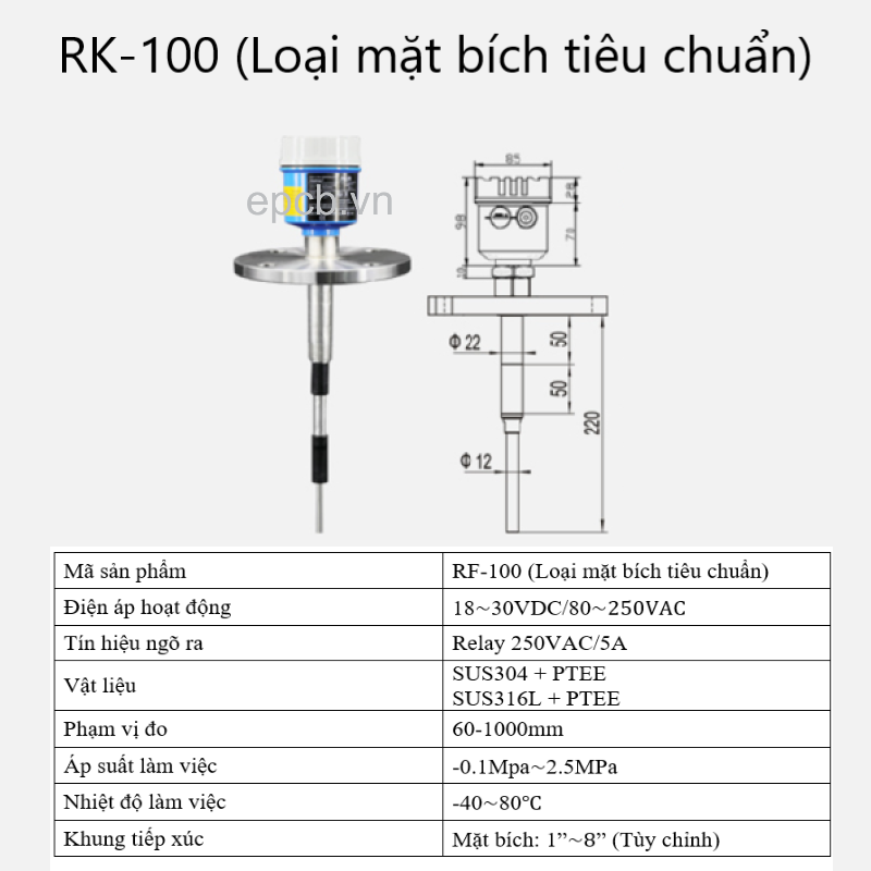 Thiết bị cảm biến đo mức điện dung ES-RF-ALS