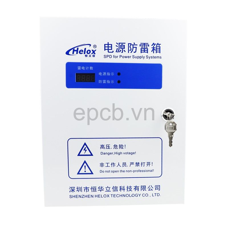 Tủ điện chống sét lan truyền thứ cấp 220V 40kA tích hợp bộ đếm sét HM1-40