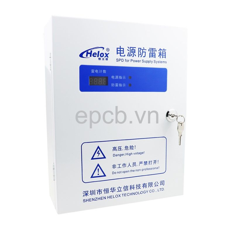 Tủ điện chống sét lan truyền thứ cấp 220V 40kA tích hợp bộ đếm sét HM1-40