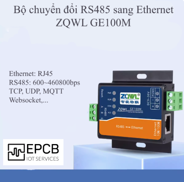 Bộ chuyển đổi RS485 sang Ethernet ZQWL-GE100M