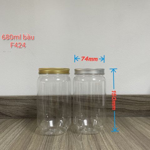 A7 - Mã F424 - Hũ Nắp Nhôm Vặn 680ml