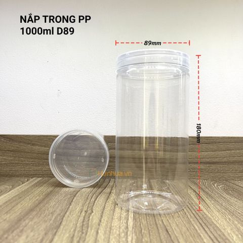 H2 - Mã C330 - Hũ Nắp Nhựa PP Trong 1000ml