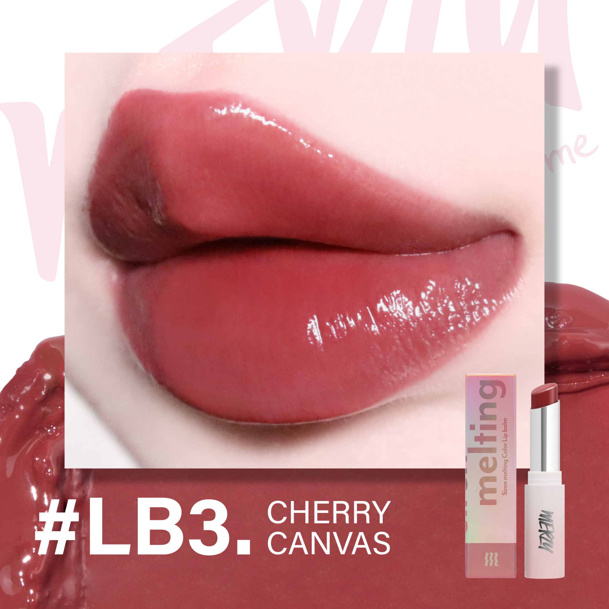(New) Son Dưỡng Có Màu Merzy Siren Melting Color Lipbalm #LB3 Cherry Canvas