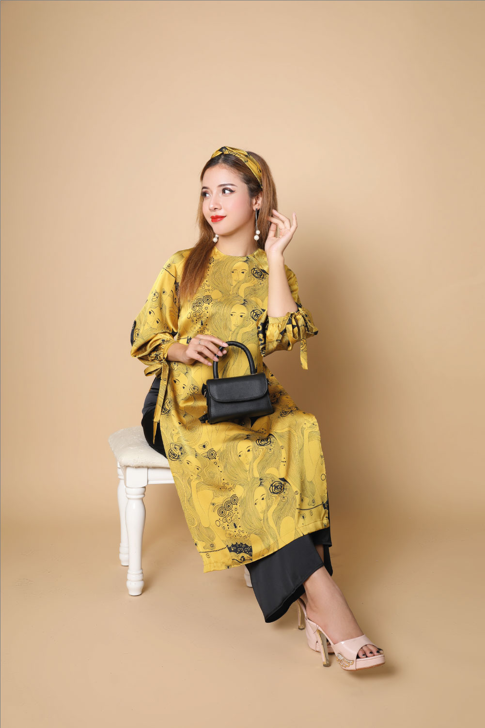 Áo dài cô gái tay buộc nơ - Saii Studio