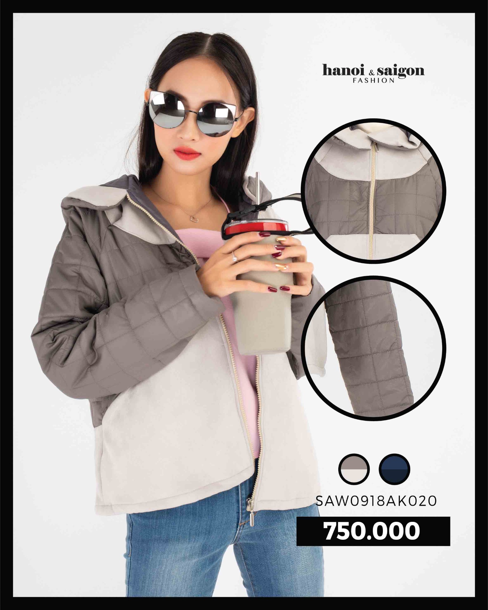 Jacket Chân Gòn Phối Da AK020 - Saii Studio