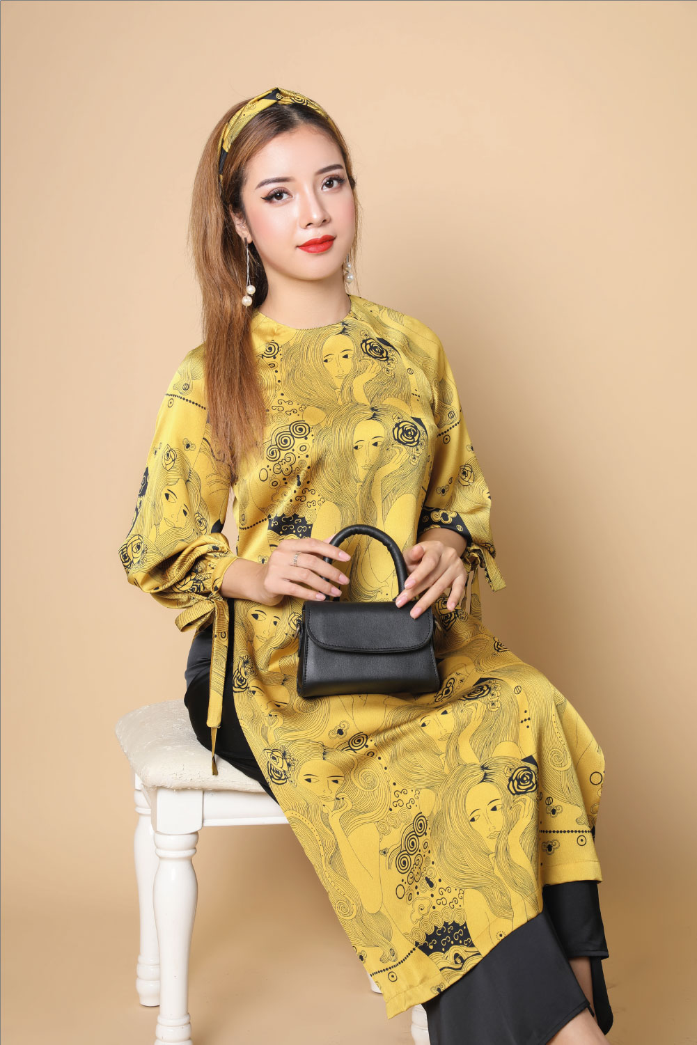 Áo dài cô gái tay buộc nơ - Saii Studio