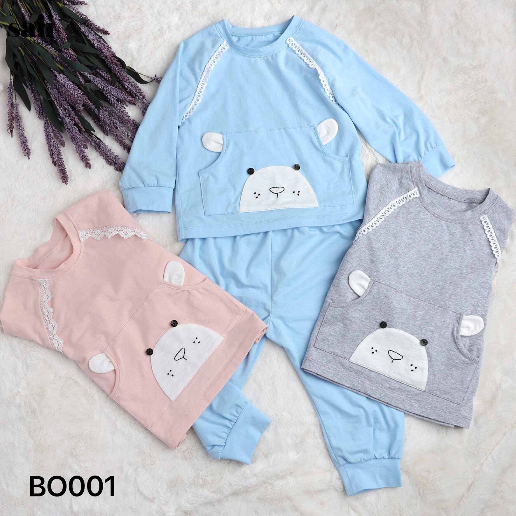 Bộ gấu kẹp ren - BO001