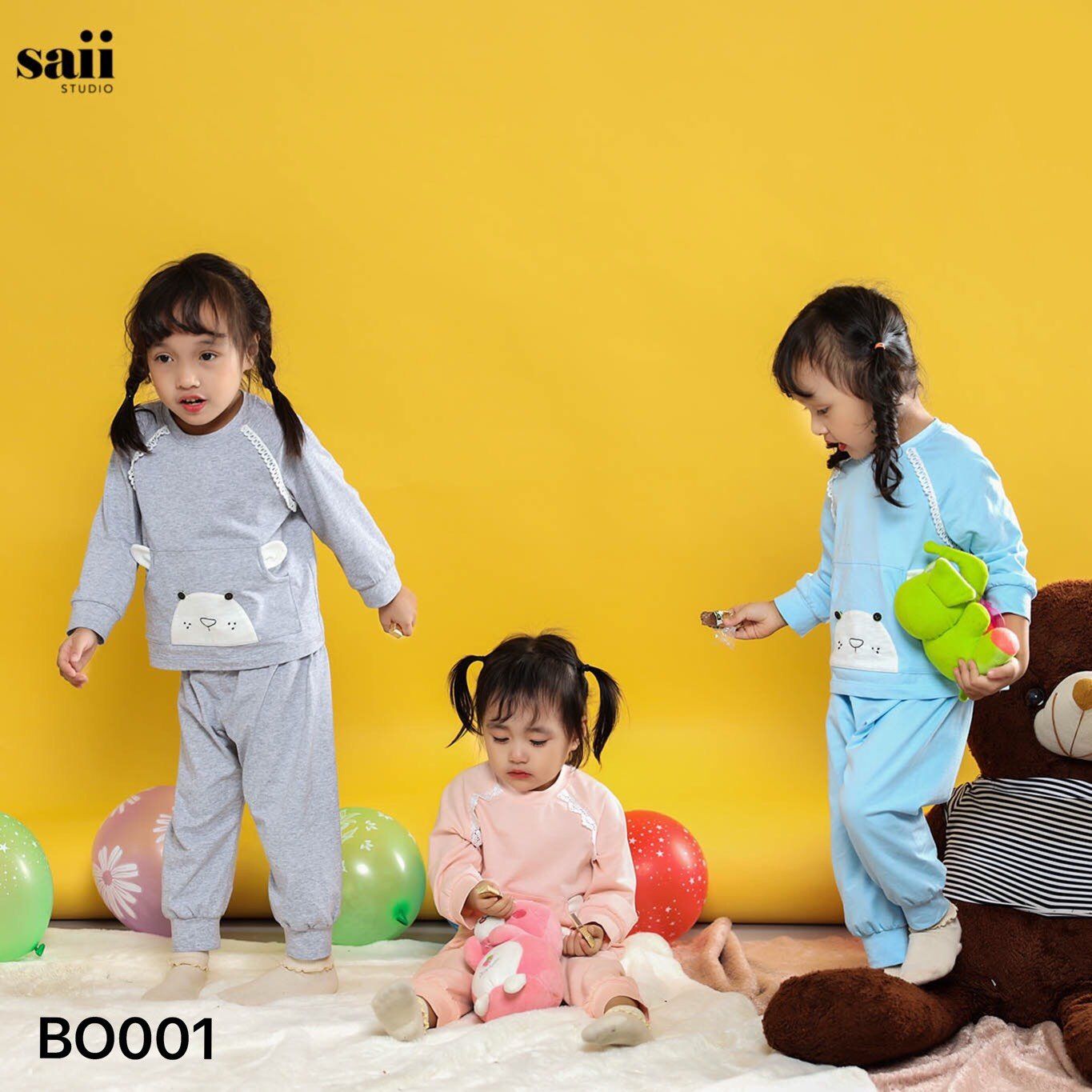 Bộ gấu kẹp ren - BO001