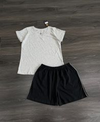 BỘ THUN COTTON  ĐÙI ĐEN ÁO PHỐI