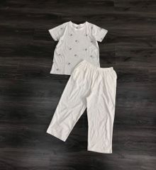 BỘ THUN COTTON LỬNG ÁO HOA PHỐI QUẦN