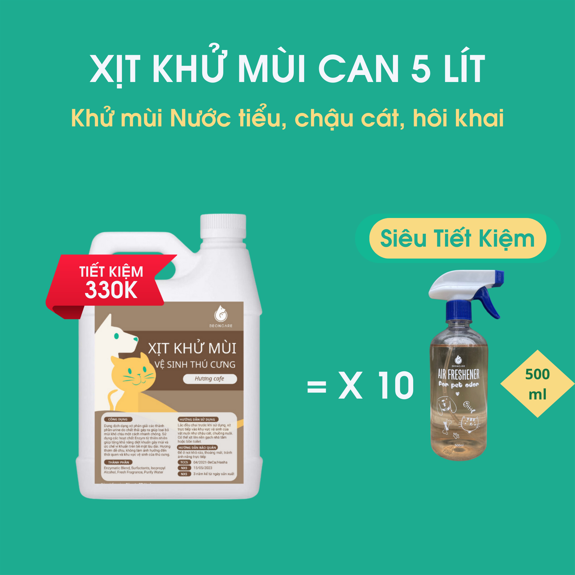 Xịt khử mùi vệ sinh Can 5L (Hương CAFE SỮA)