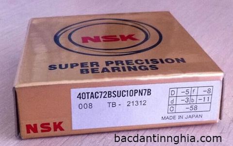 Bạc đạn (vòng bi) 40TAC72B NSK, 40 TAC 72B SUC10PN7B,