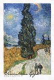 Postcard - Van Gogh - Con đường với cây bách và sao 1890