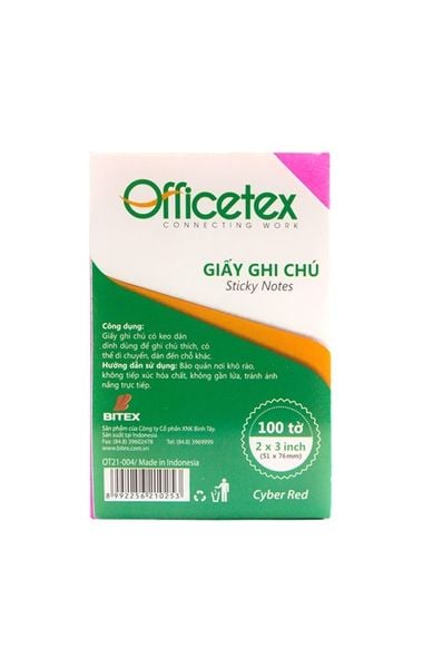 Giấy Ghi Chú Officetex 3X2 OT21-004 Màu Cyber Đỏ