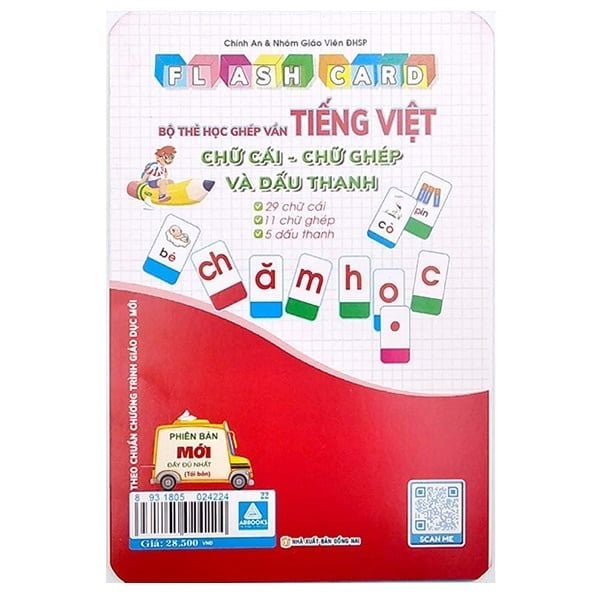 Flashcard - Bộ thẻ học ghép vần tiếng Việt - Chữ cái - chữ ghép và dấu thanh (Tái bản 2024)