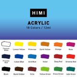 Màu Acrylic Himi Miya Acrylic set 18 màu tuýp 12ml