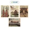 Combo 4 postcards Danh thắng Việt Nam (Hồ Gươm, Ngọ Môn, Chùa Cầu, Nhà thờ Đức Bà)