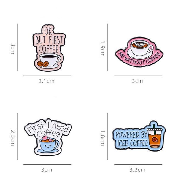 Huy hiệu, ghim cài kim loại trang trí - Coffee