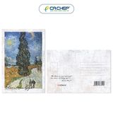 Postcard - Van Gogh - Con đường với cây bách và sao 1890