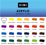 Màu Acrylic Himi Miya Acrylic set 24 màu tuýp 12ml