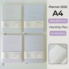 Sổ lịch Planner 2025 size A4 sổ kế hoạch 14 tháng Crabit Planerin Collection (Mẫu ngẫu nhiên)