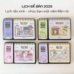 Lịch để bàn 2025 có ghi chú kèm lịch âm Rắn Săn Mồi Crabit Calendar (Mẫu ngẫu nhiên)