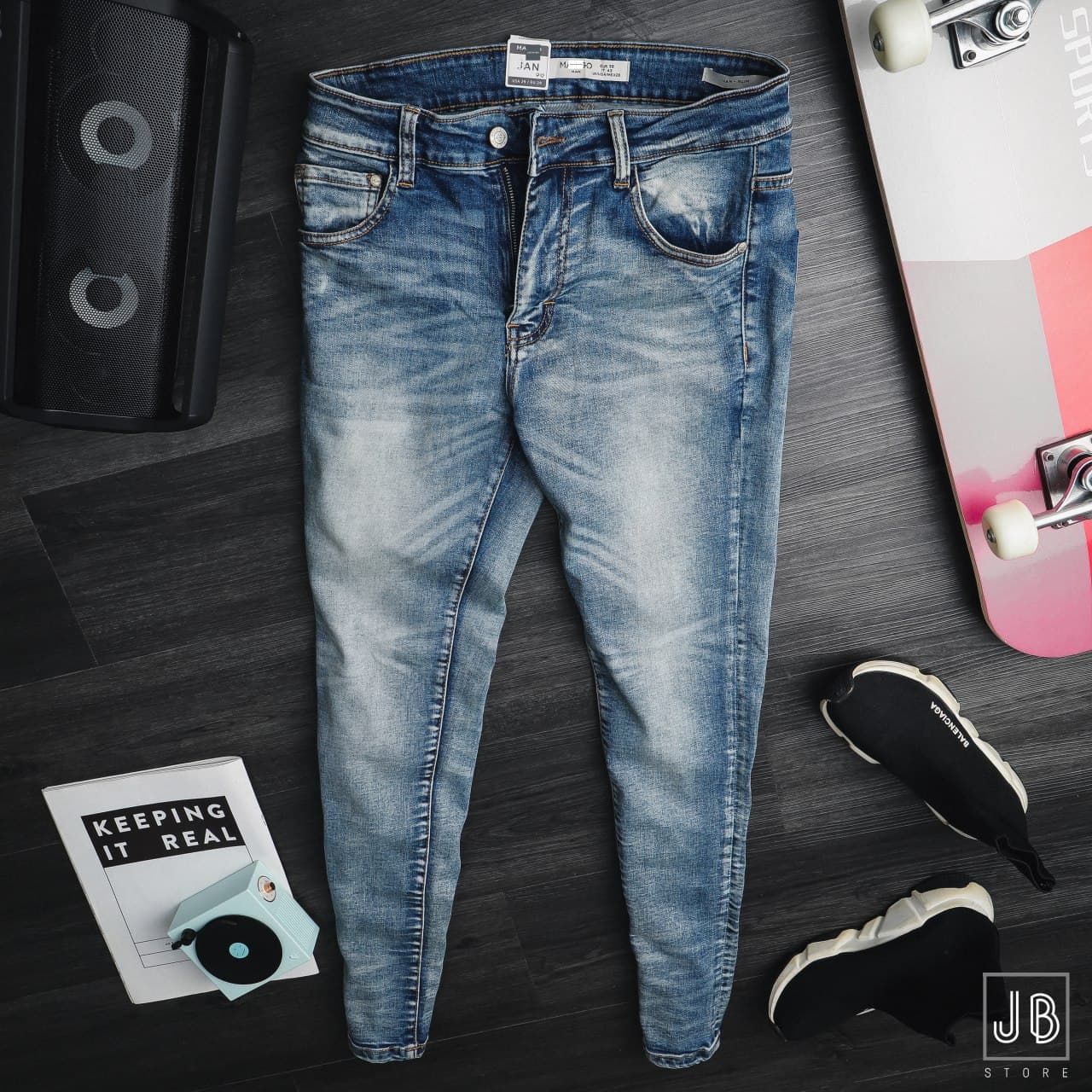 Quần Jean Mango /4M/ QJM3 - Xanh Xám