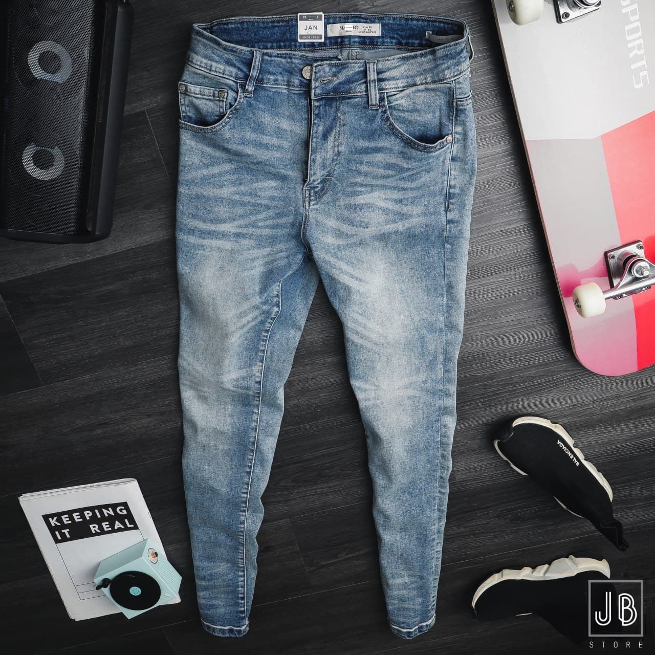 Quần Jean Mango /4M/ QJM3 - Xanh Xám