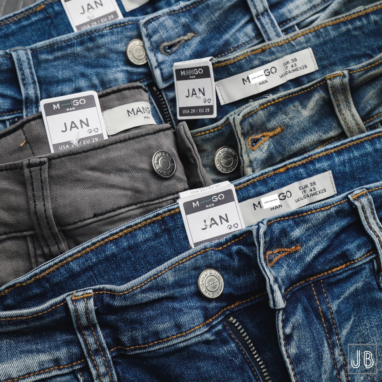 Quần Jean Mango /4M/ QJM3 - Xanh Xám