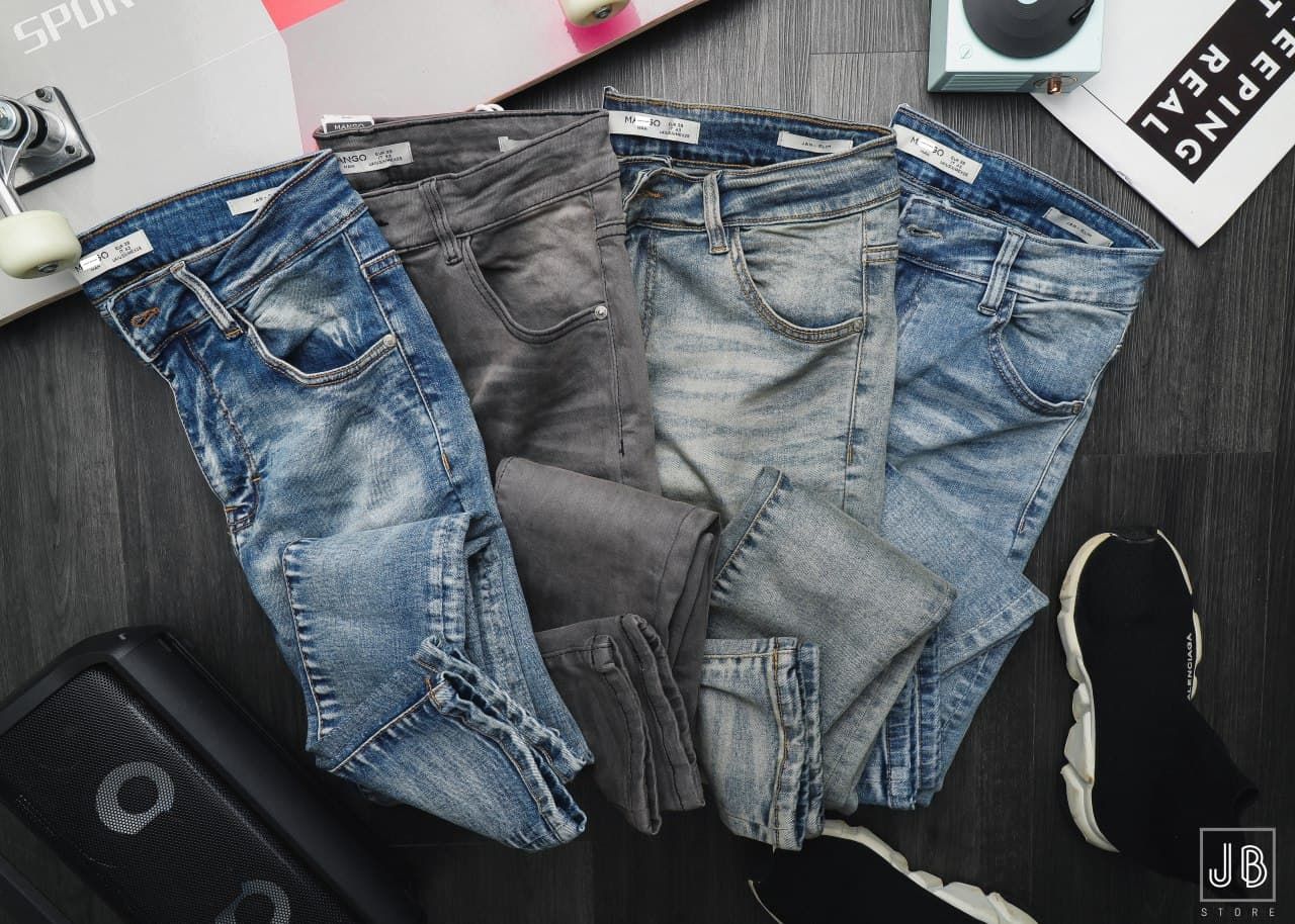 Quần Jean Mango /4M/ QJM3 - Xanh Xám