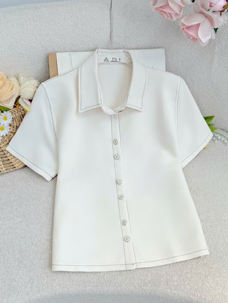 Áo Cotton Hàn Thiết Kế TuTu Store Phù Hợp Đi Làm Dành Cho Nữ - Mã AS595