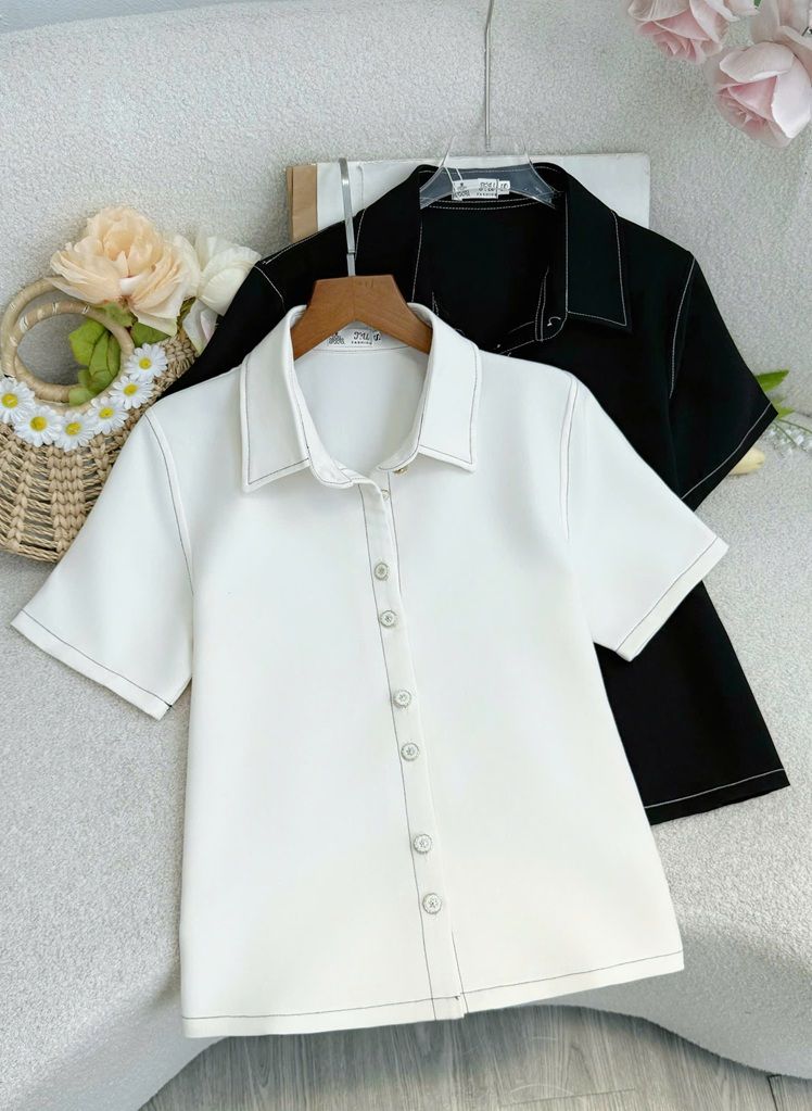 Áo Cotton Hàn Thiết Kế TuTu Store Phù Hợp Đi Làm Dành Cho Nữ - Mã AS595