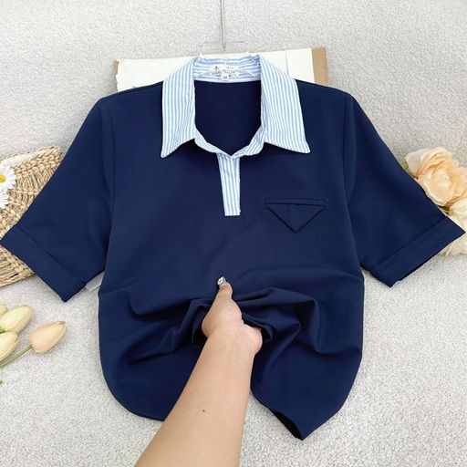 Áo Cotton Hàn Có Cổ Thiết Kế TuTu Store Phù Hợp Đi Làm Dành Cho Nữ - Mã AS605