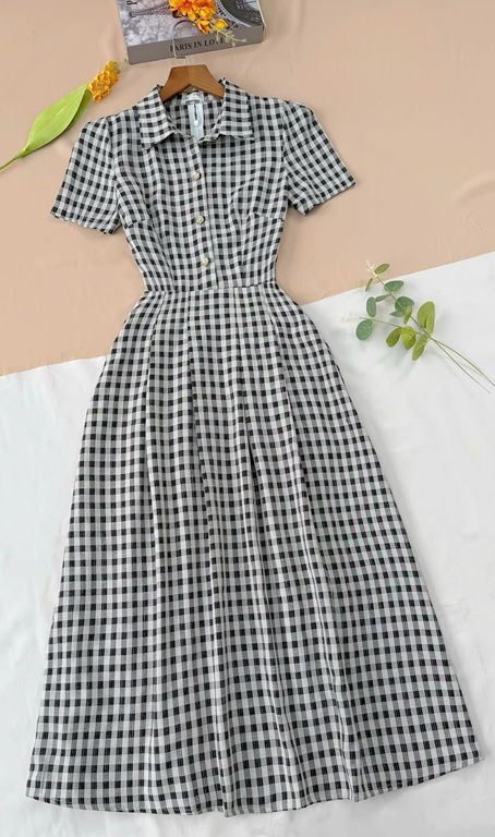 Váy Cotton Gân Thanh Lịch Phù Hợp Đi Chơi Thiết Kế TuTu Store Dành Cho Nữ -Mã D1072