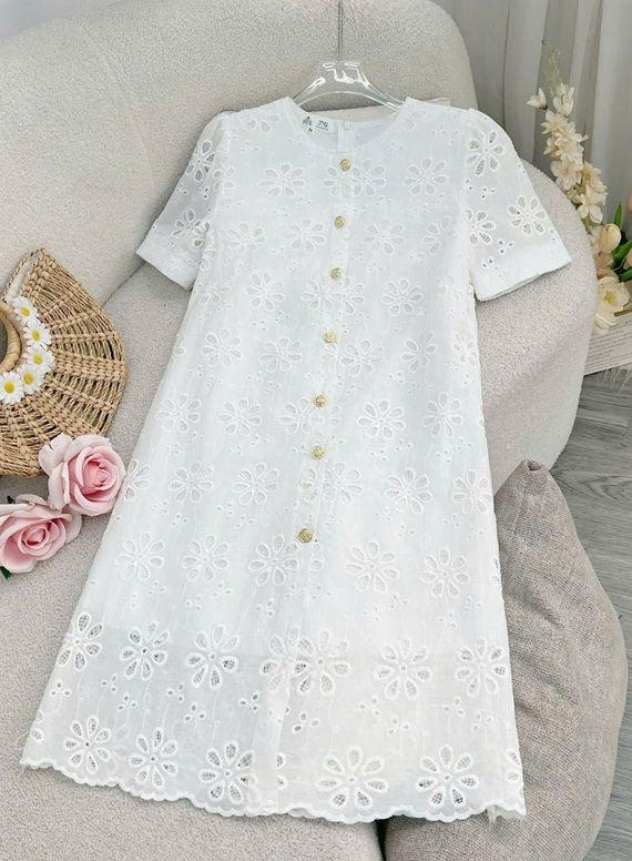 Váy Kate Thêu Xuông Phù Hợp Đi Chơi Thiết Kế TuTu Store Dành Cho Nữ -Mã D1071