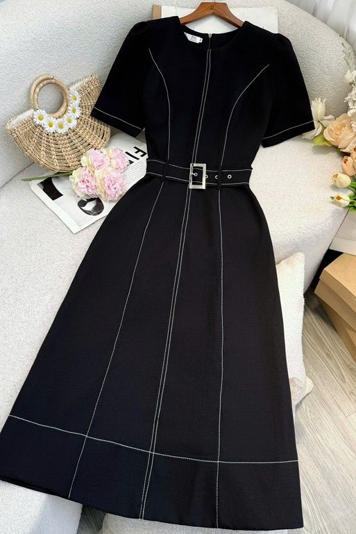 Đầm Bố Lenin Thiết Kế TuTu Store Phù Hợp Đi Làm Dành Cho Nữ - Mã D1108