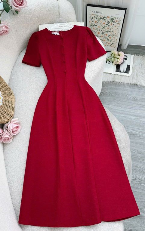 Váy Linen Gân Thiết Kế TuTu Store Dành Cho Nữ - Mã D1007