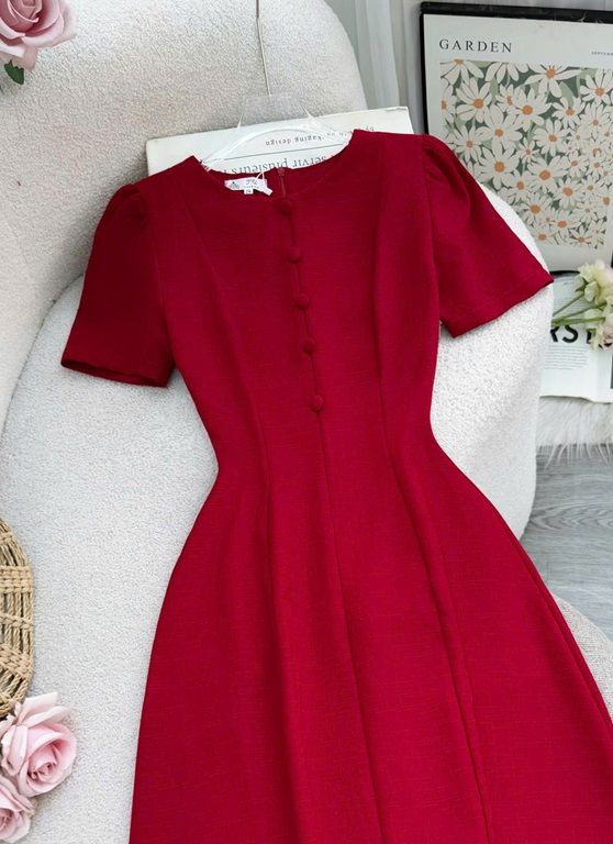 Váy Linen Gân Thiết Kế TuTu Store Dành Cho Nữ - Mã D1007