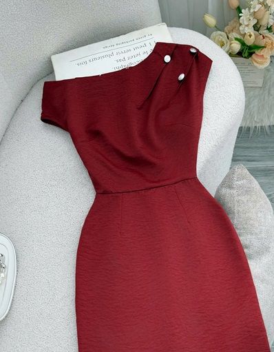 Váy Dự Tiệc Lụa Mango Gân Nhẹ Nhàng Thiết Kế TuTu Store Dành Cho Nữ - Mã D1055