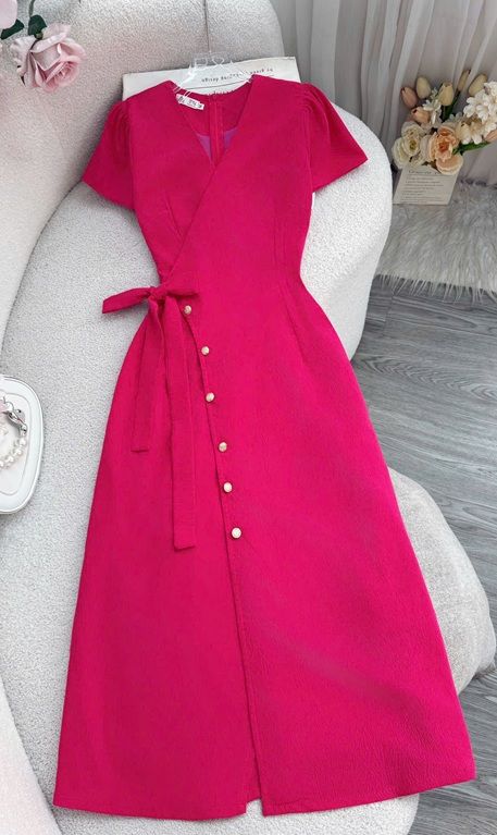 Váy Cotton Xốp Cổ V Phù Hợp Đi Làm Thiết Kế TuTu Store Dành Cho Nữ -Mã D1065