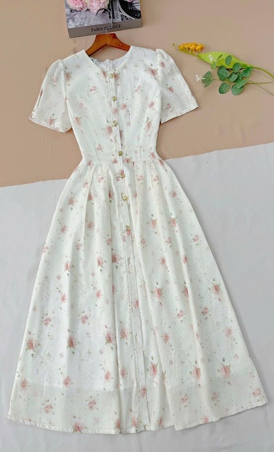 Váy Tiểu Thư Cổ Tròn Voan Nhật Phù Hợp Đi Chơi Thiết Kế TuTu Store Dành Cho Nữ - Mã D1063
