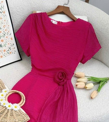 Đầm Tơ Xốp Nhăn Thiết Kế TuTu Store Phù Hợp Đi Làm Dành Cho Nữ - Mã D1159