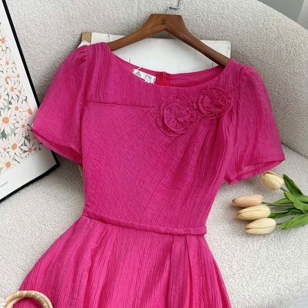 Đầm Tơ Xếp Li Thiết Kế TuTu Store Phù Hợp Đi Chơi Dành Cho Nữ - Mã D1160