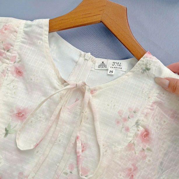 Váy Voan Xước Gân Tay Cánh Tiên Thiết Kế TuTu Store Dành Cho Nữ - Mã D943