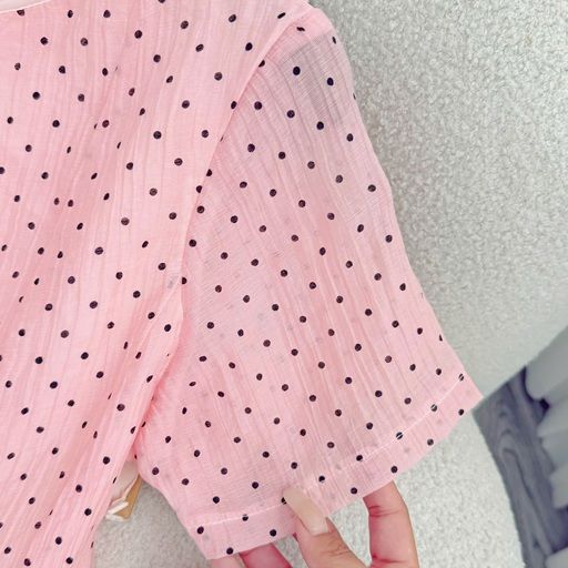 Đầm Tơ Nhăn Chấm Bi Thiết Kế TuTu Store Phù Hợp Đi Chơi Dành Cho Nữ - Mã D1165