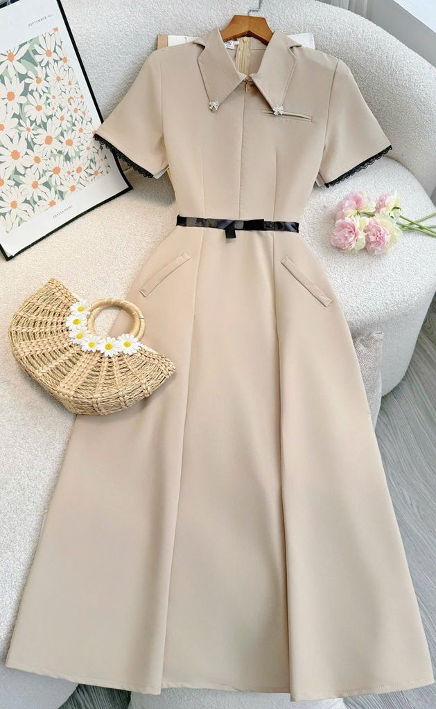 Đầm Cotton Hàn Thiết Kế TuTu Store Phù Hợp Đi Làm Dành Cho Nữ - Mã D1169