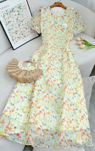 Đầm Voan Sọc Ý Thiết Kế TuTu Store Phù Hợp Đi Chơi Dành Cho Nữ - Mã D1196