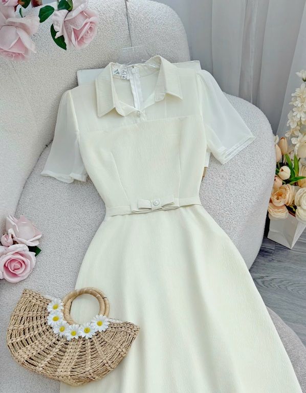 Váy Cotton Xốp Có Cổ Phù Hợp Đi Làm Thiết Kế TuTu Store Dành Cho Nữ -Mã D1077