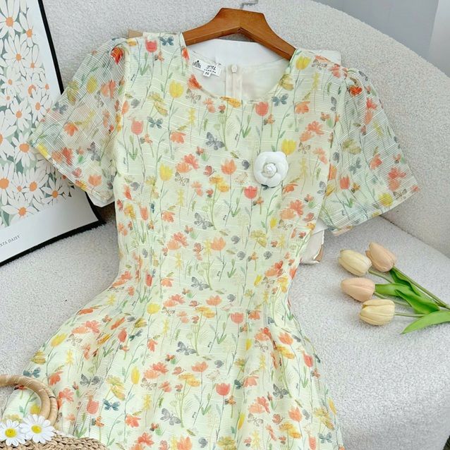 Đầm Voan Sọc Ý Thiết Kế TuTu Store Phù Hợp Đi Chơi Dành Cho Nữ - Mã D1196