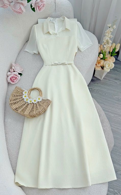 Váy Cotton Xốp Có Cổ Phù Hợp Đi Làm Thiết Kế TuTu Store Dành Cho Nữ -Mã D1077